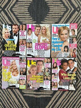 Vtg Y2K Lot of 6 US Weekly Magazines 2008 Celebrity Gossip Fashion Party Life